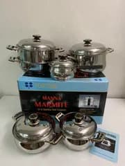【フォロー割対象商品】未使用品！MANNA MARMITE　鍋　６点セット　18-10ステンレス