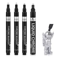 【数量限定】クロームメッキマーカーペン メッキ 4個セット 補修ペン 0.7mm 2.0mm 1.0mm メッキペン 銀メッキ 塗るだけでメッキ 高光沢液体クロムペイントマーカー ミラーペイントペン反射光沢ペイントマーカー aninako 長持ちする色 DIY