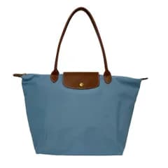 LONGCHAMP(ロンシャン) ショルダーバッグ ル・プリアージュオリジナル ライトブルー×ダークブラウン 折りたたみ レザー