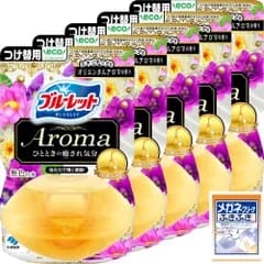 ブルーレット まとめ買い液体おくだけ アロマ トイレタンク芳香洗浄剤 エキゾチックなオリエンタルアロマ 詰め替え用 70ml×5個 メガネクリーナおまけ付 小林製薬 