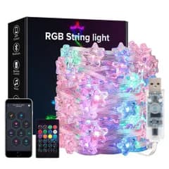 BTF-LIGHTINGイルミネーションライト10M66LEDs透明な星型フェアリーライト虹の色WS2812BICUSB式クリスマス飾りIP65防水コントローラーIRリモコン付きAPP制御ストリングライト1600万色