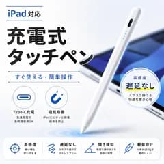 iPad タッチペン スタイラスペン 充電式 Type-C 磁気吸着 パームリジェクション 高感度 ペンシル 互換 Apple Pencil 替え芯付き イラスト お絵描き メモ ペンタブ対応 軽量 静音 タブレット用