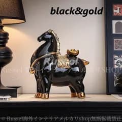 オブジェ 馬 エレガント ユニーク おしゃれ かわいい インテリア 北欧 置物 動物 アニマル プレゼント 白 ホワイト ブラック 4-7