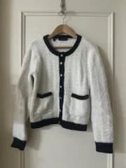 GUESS ゲス 白黒 バイカラー オールドマネールック ラウンドネック ヘアリー ニット