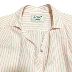 【美品】Arnold Palmer  アーノルドパーマー プルオーバー レディース 3 ピンク ストライプ 半袖 コットンリネン スキッパー