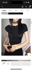 ドレープシャーリング オフショルダーTシャツ