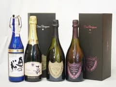 最高峰SAKE4本セット(フランスドンペリニヨン白 ドンペリ二ヨンロゼ ギフト箱付750ml×2本 高畑 嘉スパークリングスウィート マスカットオレンジ 甘口スパークリングワイン750ml×1本 福島県奥の松 純米大吟醸プレミアムスパークリング720ml×1本