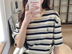 即日発送　匿名配送　半袖　ボーダー パネルボーダー クルーネックTシャツ  トップス　グレー
