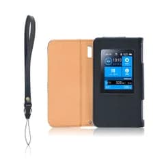 LOE(ロエ) Aterm MR05LN ケース (MR04LN 対応) モバイルルーター 保護フィルム 付 (ブラック)