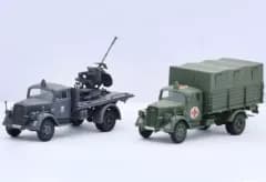 【中古】プラモデル 1/72 ドイツ軍 3tトラック 迷彩塗装/救護車/対空機銃搭載 「ミリタリーシリーズ No.21」 [723211]