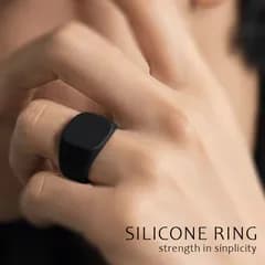 【シリコン製/つけっぱなし】シリコンリング 指輪 メンズ レディース 軽量 耐水 NEK ユニセックス プレゼント ギフト ミニマル アクセサリー 7986527 (ブラック)
