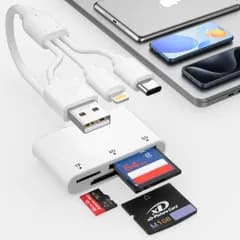 SDカードリーダー 【2025新登場】3 in1 Lightning/Type C/USB A- SD/TF(Micro SD)/XDメモリカードリーダー 双方向 高速伝送 設定不要 写真/ビデオ 0TG機能 iPhone 16/15/15 Plus ...