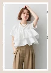 予約　フリルティアードTEE ホワイト　lumier リュミエ