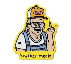 ブラザーマール BROTHER MERLE ステッカー 面白い スケボー おしゃれ ストリート アメリカン アメリカン雑貨 車 バイク スーツケース ノートパソコン スマホ ミニステッカー RANDY 