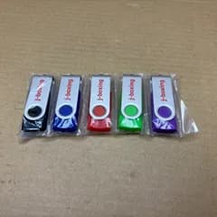 <サ>　5個セット USBメモリ 4GB J-boxing USBフラッシュドライブ 回転式 高速 USBフラッシュメモリ ストラップホール付き（青、赤、黒、緑、紫）