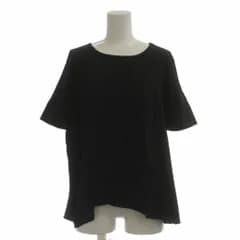 デザインワークス DESIGNWORKS カットソー 黒 半袖 ラウンドネック フレアヘム 35340520025 /JP