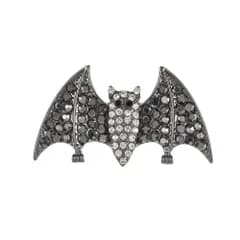 メンズ レディース コンモリ ブローチ ハロウィーン CZ ダイヤモンド セーター ニット アンティーク風 カッコイイ 誕生日プレゼント クリスマス (ブラック)