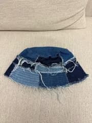 パッチワーク デニム バケットハット ウール 帽子