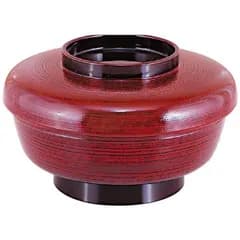 やすらぎミニ丼/どんぶり鉢 〔溜はじき刷毛目内朱 A〕 直径147×高さ90(67)mm 日本製 〔和食 レストラン 店舗 お店〕