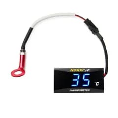 Norxi シリンダーヘッド温度計 エンジン温度ゲージ 10mm 14mm プローブセンサーアダプター付き(10mm, 青)