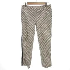 トリーバーチ TORY BURCH 美品 パンツ 0 マルチカラー 総柄 サイドライン ジップフライ /HW ■ECD002