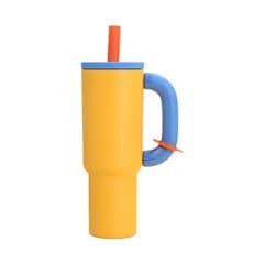 Haskoss コールドブリューコーヒーカップアイスカップ大容量チャコラボウォーターボトルサーマルマグタンブラーとコーヒーカップ黄色