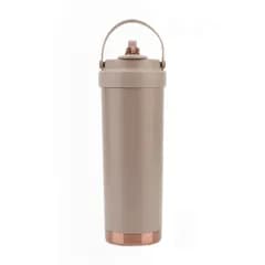 REBEAUQ タンブラー セラミック ストロー付きタンブラー 真空断熱 保温・保冷 タンブラー 蓋付き 500ml/750ml大容量 ストロー付き水筒 持ち運び 漏れない セラミック 水筒 お手入れ簡単 オフィス アウトドア キャンプ 車内用 (コーヒー色,