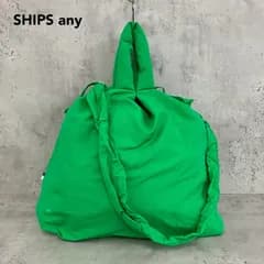 SHIPS any シップスエニィ 3WAY ナイロン ギャザー ショルダーバッグ グリーン 緑 ワンショルダー ハンド カバン 春カラー 鞄 斜め掛け 肩掛け 手提げ レディース カジュアル アウトドア きれいめ 軽量 完売品  おしゃれ  ★ ■■