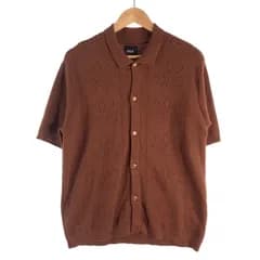 【中古品】 HUF PLANTLIFE PERFORATED SS KNIT ハフ 半袖カーディガン 半袖シャツ ブランド 古着 ニットシャツ 【142-260509-gm-35-fuz】