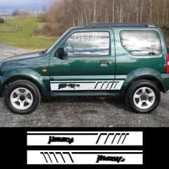 スズキ ジムニー/JIMNY サイドスカート ドア用 ラインステッカー A223 車体デカール 貼付式 選べる色 黒/白/赤/黄/灰/濃青/薄青 外装アクセント 見た目UP 印象チェンジ キズ隠し 保護 施工簡単 フィット感良好 定番 人気 おすすめ  F