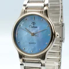 Chatom シャトム CT-038G Watch 腕時計 Quartz クォーツ ラウンド ブルーシェル文字盤 レディース 女性 稼働品