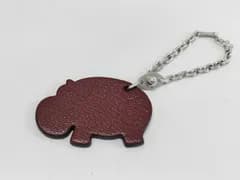 美品 HERMES エルメス バッグチャーム バッグチャーム ヒポポタマス - ブラウン系 レッド系 シルバー金具 レザー ユニセックス アニマル カバ バッグ用アクセサリー