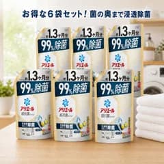 アリエール 洗濯洗剤 液体 除菌成分プラス 詰め替え 1000g 選べる 6袋 セット 小分け P&G 洗剤 抗菌 防カビ 消臭 部屋干し 洗濯槽 超抗菌 コストコ スゴ泡 日用品 消耗品 ドラム式 縦型 お試し まとめ買い