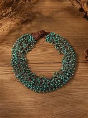 ジュエリー レディース ネックレス ハンドメイド クロシェ ビーズネックレス、ボヘミアンスタイル、ヨーロッパ&アメリカン