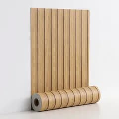 Haimin 厚手壁紙シール はがせる リブウッド柄 スラットウォール リメイクシート 木目 防水 防汚 40cm×3m 厚さ2.4mm 貼って 剥がせる 壁パネル (イエローオーク) 0