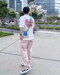 ZARA ザラ デニムパンツ EUR 44 USA 34 ピンク フルレングス 無地 スタンダード ストレート レギュラー リジッド・ワンウォッシュ
