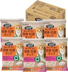 【新品・未開封品】【ケース販売】ニャンとも清潔トイレ 脱臭・抗菌チップ 小さめの粒 猫砂 ( 2.5L×6個 )