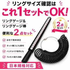 リングゲージ リングゲージ棒 2点セット 指輪 サイズ 計測 測定 1号〜29号 日本規格 指輪サイズ測定ツール 簡単計測 リングサイズ確認 ジュエリー 工具 アクセサリー サイズ調整 指輪測り 黒 ブラック