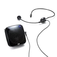 サンワダイレクト ポータブル拡声器 【音楽同時再生で、BGMを流せる！】 マイク付 USB/microSD 対応 ハンズフリー 最大10W 小型 1個 400-SP065 国内発送 632b7d32