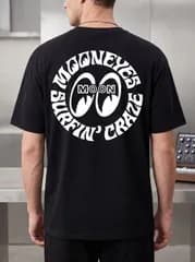 メンズ MOONEYES サーフィンプリント ブラック ストリートTシャツ 新品 送料込 男女兼用