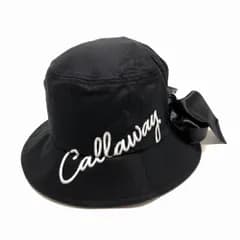【新品】キャロウェイ ハット 黒 リボン ロゴ刺しゅう レディース FR ゴルフウェア 2025年モデル Callaway