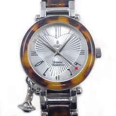 ヴィヴィアン・ウエストウッド Vivienne Westwood 腕時計 オーブ VV006SLBR ハート ギョーシェ シルバー文字盤 ローマンインデックス べっ甲柄ベゼル SS クオーツアナログ 【中古】