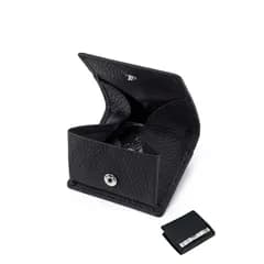 YFFSFDC 小銭入れ メンズ レディース 革 ボックス型 コンパクト 超軽量 小さい ミニ財布 使いやすい ボタン式 コインケース カードケース 通勤のお友に便利 (ブラック) 1