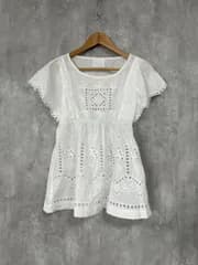 Ray BEAMS レイビームス カットワークレース ブラウス シャツ 白 ■◆ レディース