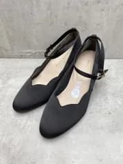 美品 JELLY BEANS ジェリービーンズ パールヒールフラワーカットストラップパンプス<ふわさら> パンプス size23.0/ブラック ■■ レディース