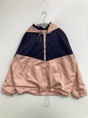 PARTYSU ブルゾン S ピンク 無地 ショート丈 フードあり ジップアップ レディース