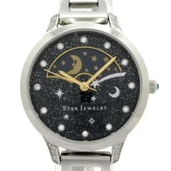 STAR JEWELRY(スタージュエリー) 腕時計 - レディース スター(星)/ムーンフェイズ 黒