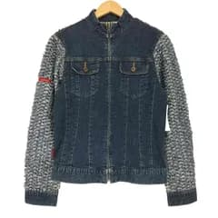 ユーズドフルギ USED古着 {{roux di perfe}} 袖切替スタンドカラーデニムジップジャケット レディース  03
