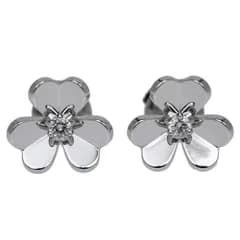 【名東】ヴァンクリーフ＆アーペル フリヴォル ピアス ミニモデル VCARPJMO00 750WG 18K ホワイトゴールド ダイヤモンド未使用
