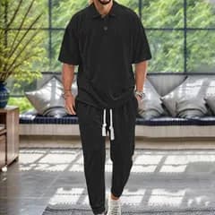 セットアップ メンズ ニット 上下セット カットソー ジャージ ジャカード